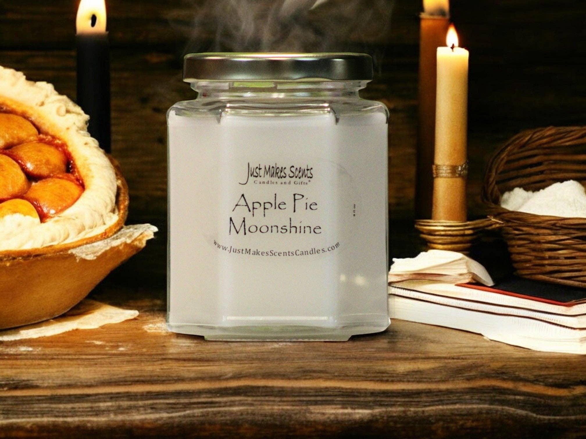 Just Makes Scents Candles and Gifts LLC - Wholesale Jar/Filled Candle - Apple Pie Moonshine Scented Candle0