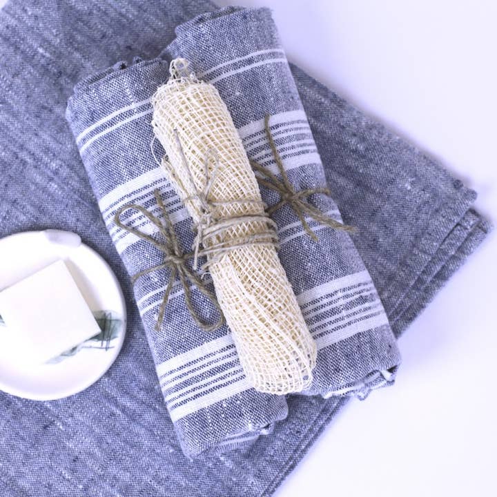 LinenCasa - Wholesale Hand towel - Linen Hand Towel – Stonewashed – Heather Blue4