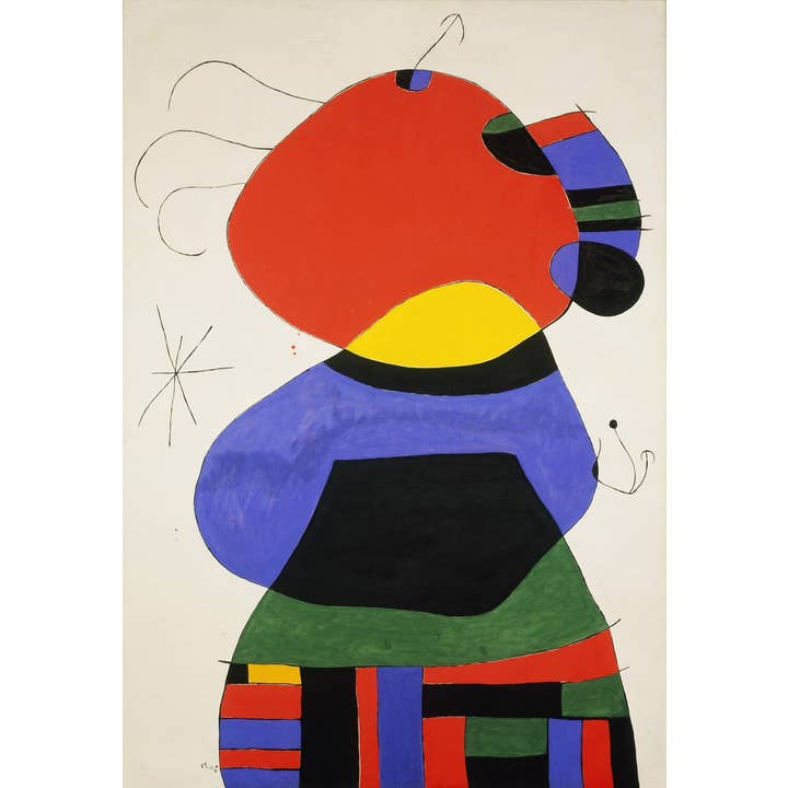 Joan Miró Kvinna med tre hår… Plåtsignerad litografi för wholesale av Deluxe Fine Art