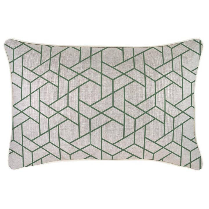 Cushion Cover-With Piping-Milan Green-35cm x 50cm for wholesale by Escape To Paradise