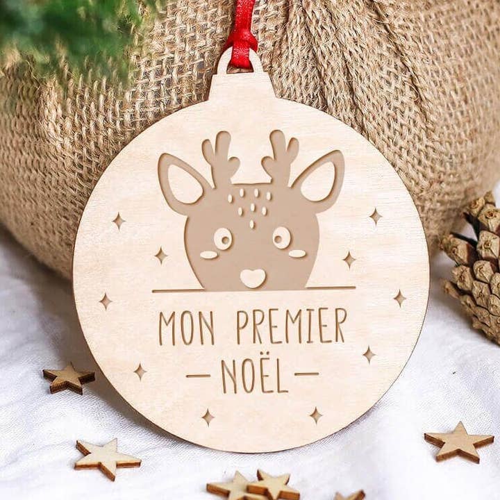 Boule di Natale - Palla «My First Christmas» con renna per la vendita all'ingrosso da parte di Ourson Câlin