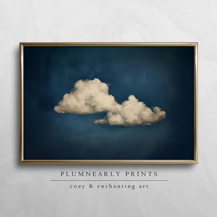 Plumnearly Prints - Wholesale Art Print - Indigo Blue Cloud Oil Painting Fine Art Print Poster 12