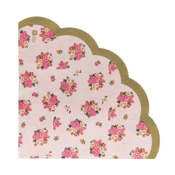 Pink Scalloped Napkins - 50 Pack | Party Napkins | for wholesale by Talking Tables USA