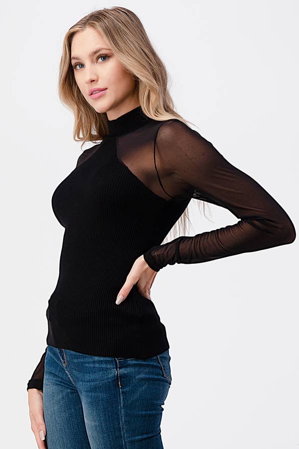 black Mesh Fitted Top for wholesale on Faire3
