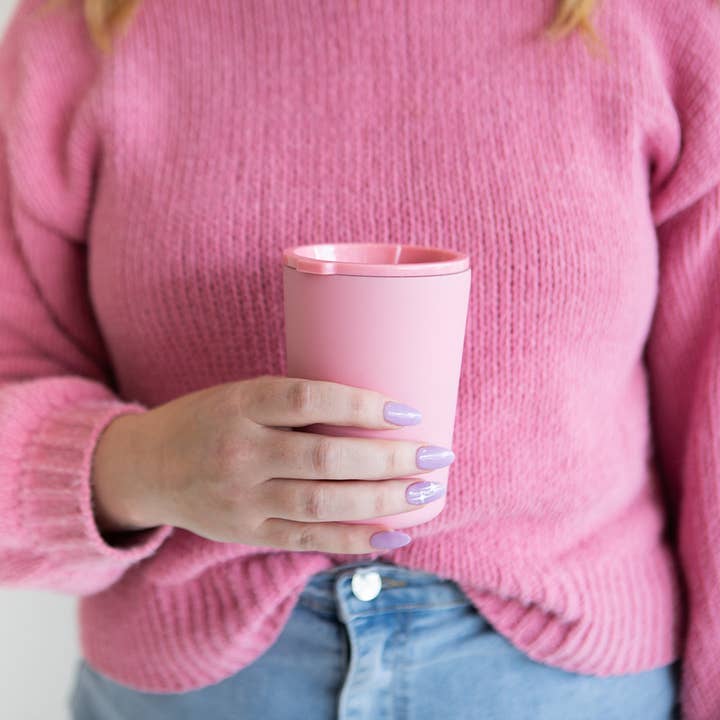 Junior 12oz - Bicchiere da Viaggio Rosa per la vendita all'ingrosso da parte di Diagonal Horizon