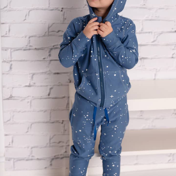 Sudadera con capucha y cremallera de forro polar de bambú y bolsillo canguro para venta al por mayor de Silkberry Baby