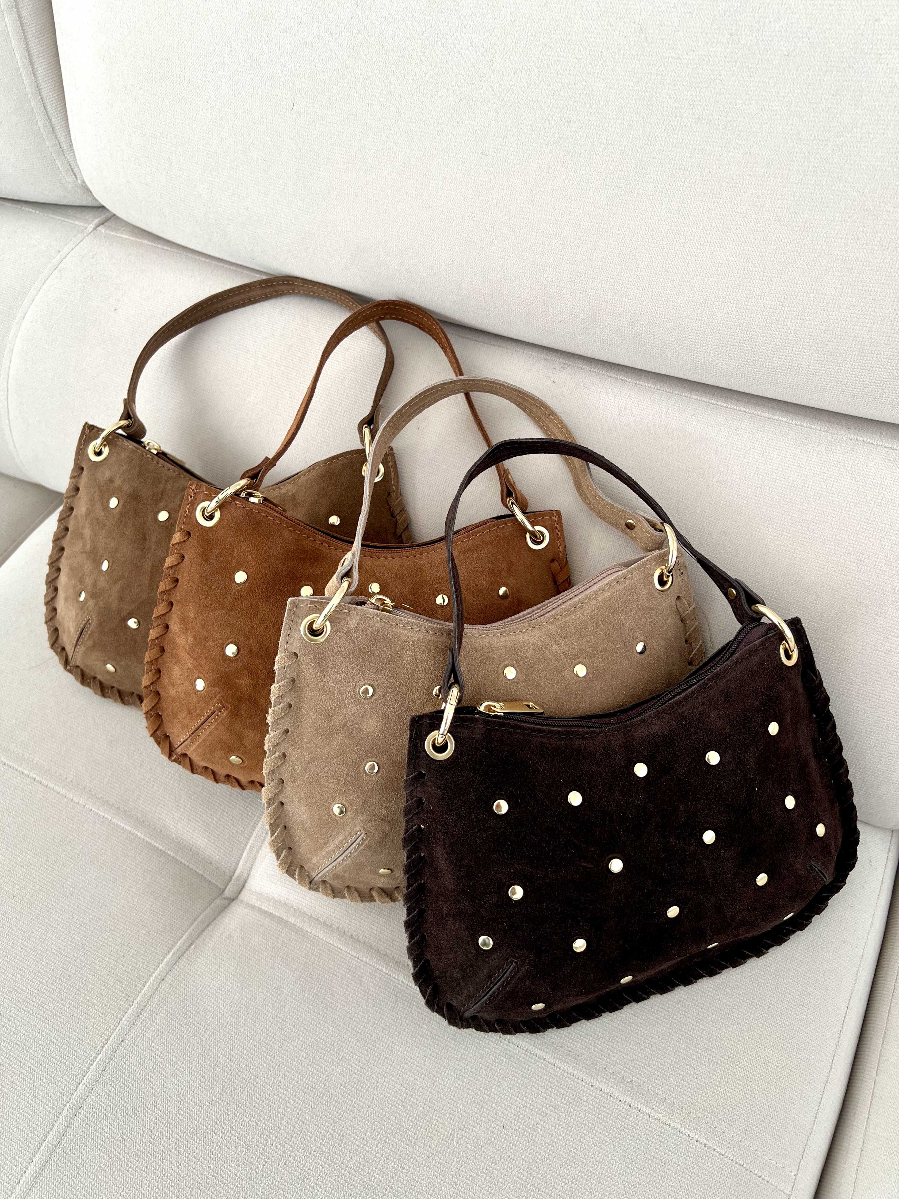 Anais - Vendita all'ingrosso Tracolla - Donna - Borsa a spalla Anna 61001 in pelle scamosciata con borchie16