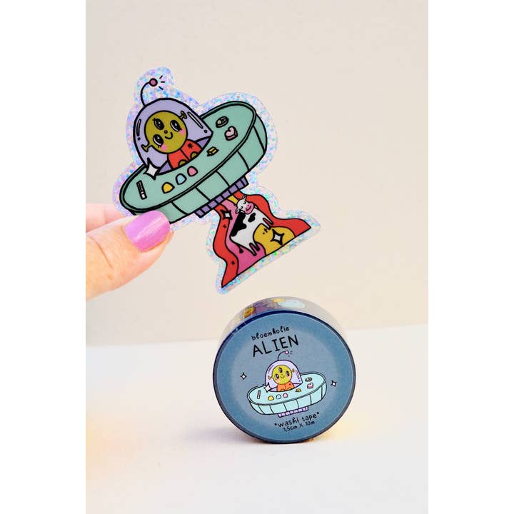 Bloemkolie - Vente Rubans adhésifs Washi - Ruban Washi Alien / Papeterie Kawaii Mignonne et Originale3