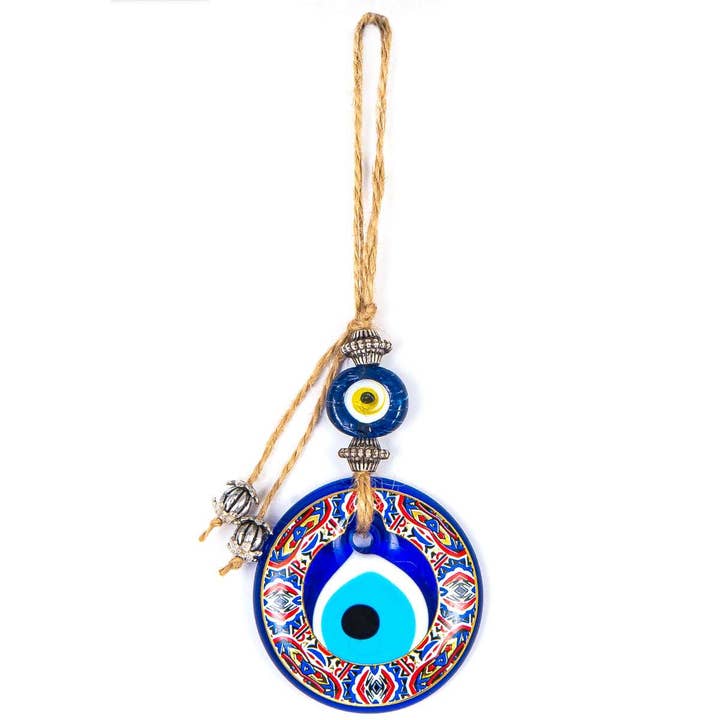 Evil Eye Glass Wall Hanging Decoration 3" in for wholesale by CRETE TRADING INC
