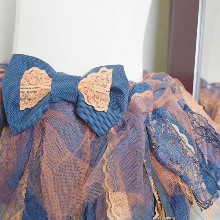 Girls Orange & Navy Blue Anchor Shabby Chic Tutu for wholesale by Cooki Bloom