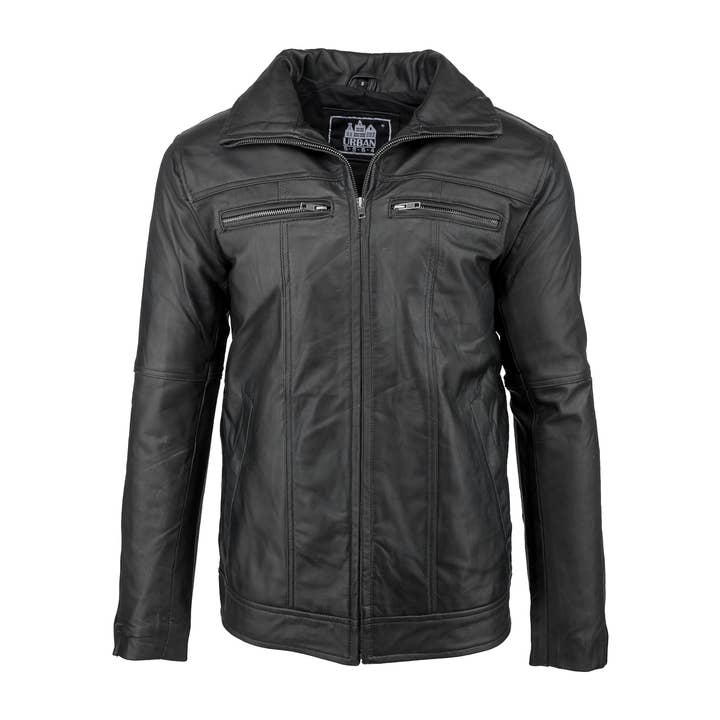 Urban 5884 Veste en cuir CALVIN Peau d'agneau Noir pour la vente par Urban 5884 Amsterdam | Leather jackets