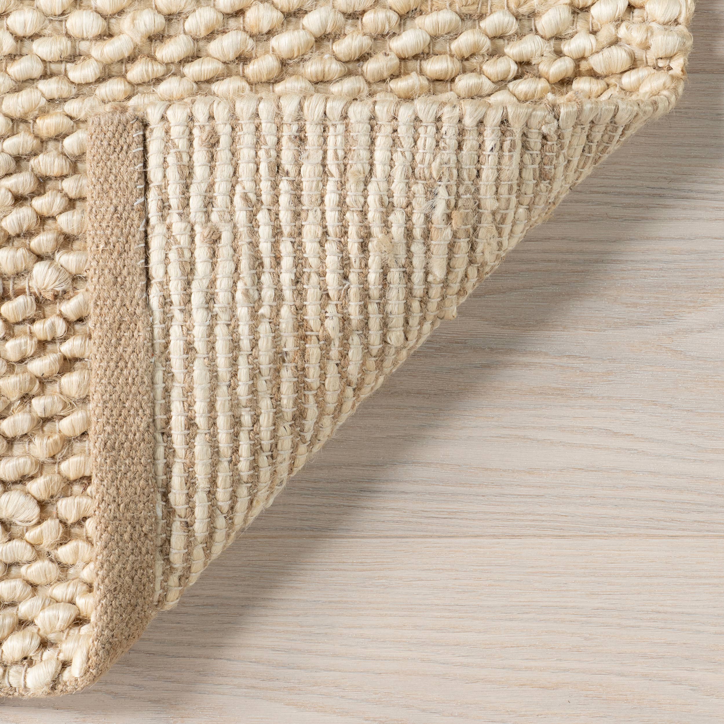 Beige Home Conservatory Textured Handwoven Jute Area Rug for wholesale on Faire7