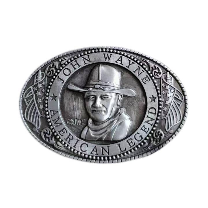 Fibbia per cintura John Wayne - Peltro per la vendita all'ingrosso da parte di MID-SOUTH PRODUCTS
