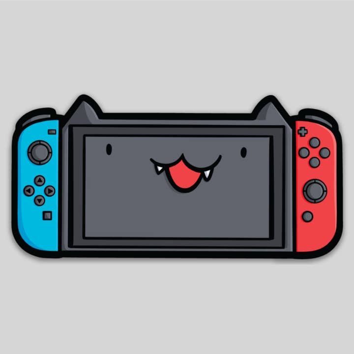 Video Game Cat Vinyl Sticker for wholesale by Shop Emily M