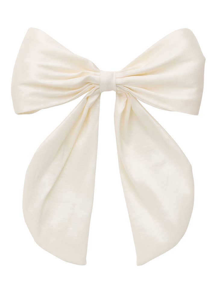 Pinza para lazo The Perfect, tamaño grande, tafetán, color marfil para venta al por mayor de Project 6 NY Kids