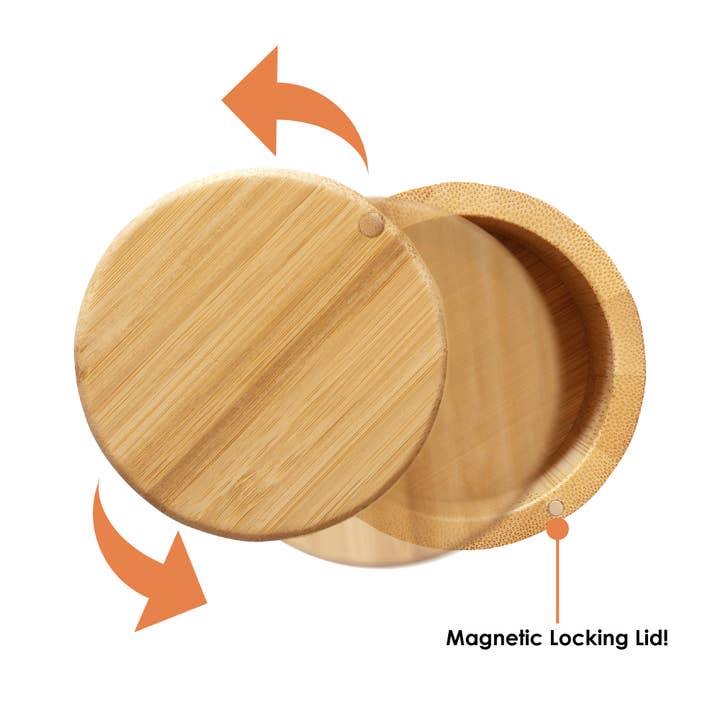 Totally Bamboo - Wholesale Food Storage Container - Salt Cellar Spice Storage Box with Magnetic Swivel Lid5
