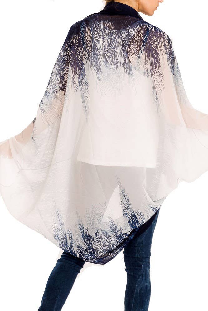 Cap Zone - Vendita all'ingrosso Kimono - Donna - Kimono in chiffon con stampa naturale Boho chic1