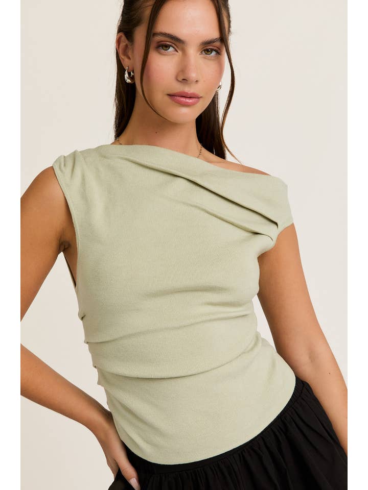 LE LIS - Wholesale Knit Top - Women's - ASYMMETRICAL NECK SWEATER TOP4