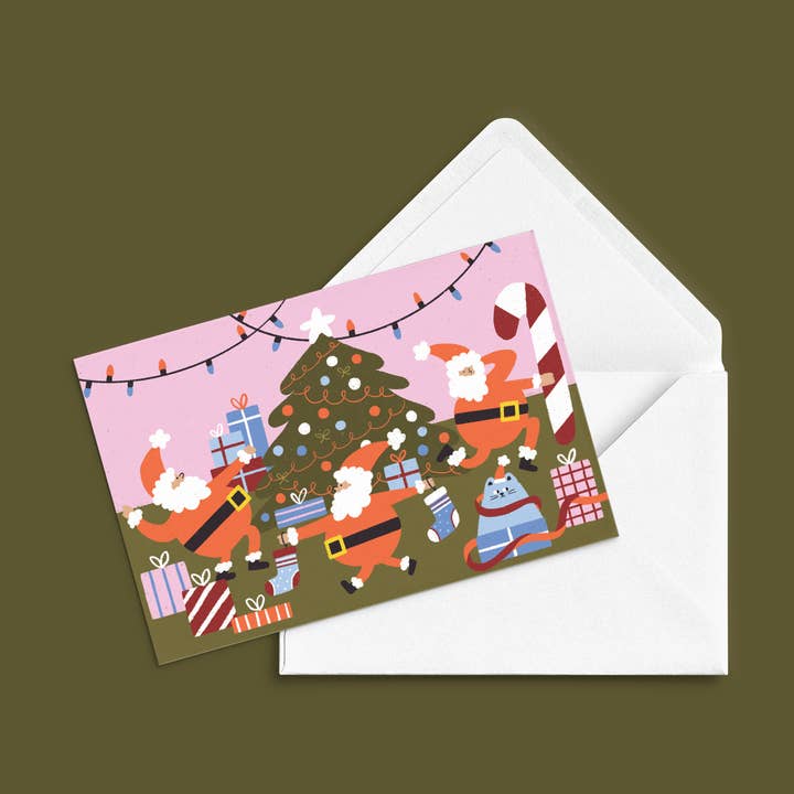 Carte de souhait 'Atelier du Père Noël' for wholesale by Anne-Julie Dudemaine