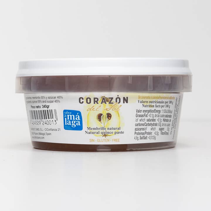 Natural quince paste Corazón del sol 240g for wholesale by TRAFRUT CANO