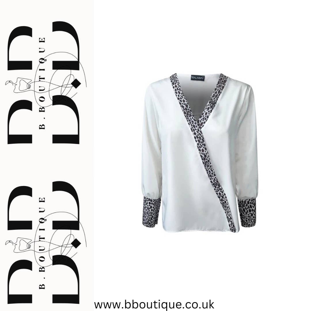 B.Boutique – wholesale Blouse – Women’s – Leopard print trim top