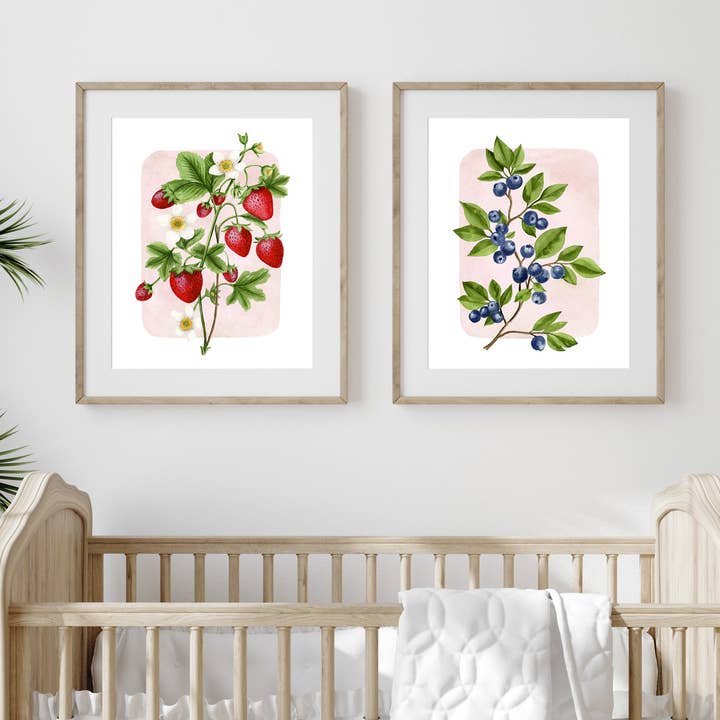 NorthHouse Creative Co. – wholesale Art print – Blueberries Watercolor Print3