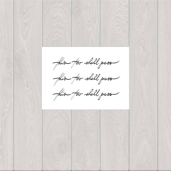 encredelicate - Wholesale Temporary Tattoo - Temporary tattoo with the phrase this too shall pass (set of1