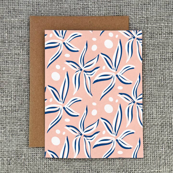 Organic Kelp Pattern Notecard - Pink for wholesale by Dandymark