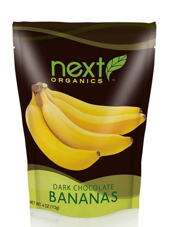 Org Dark Choc Banana 4 oz for wholesale by Next Organics