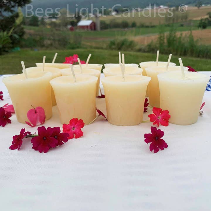 Vit bivax Votive ljus för wholesale av Bees Light Candles