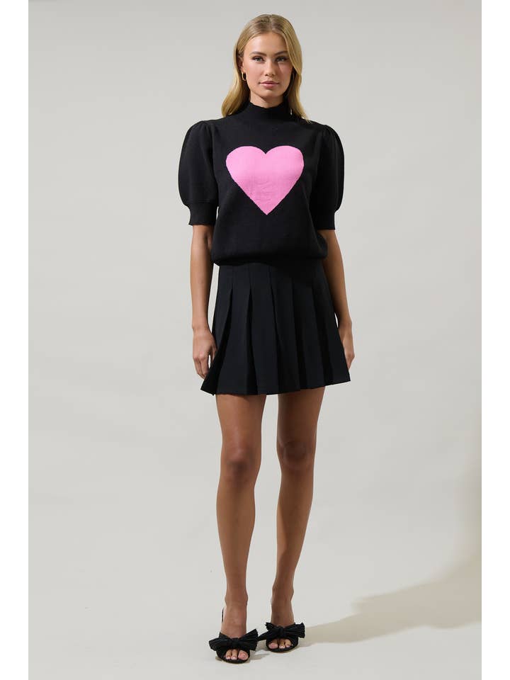 Sugarlips - Wholesale Knit Sweater - Women's - Russel Heart Puff Sleeve Sweater4