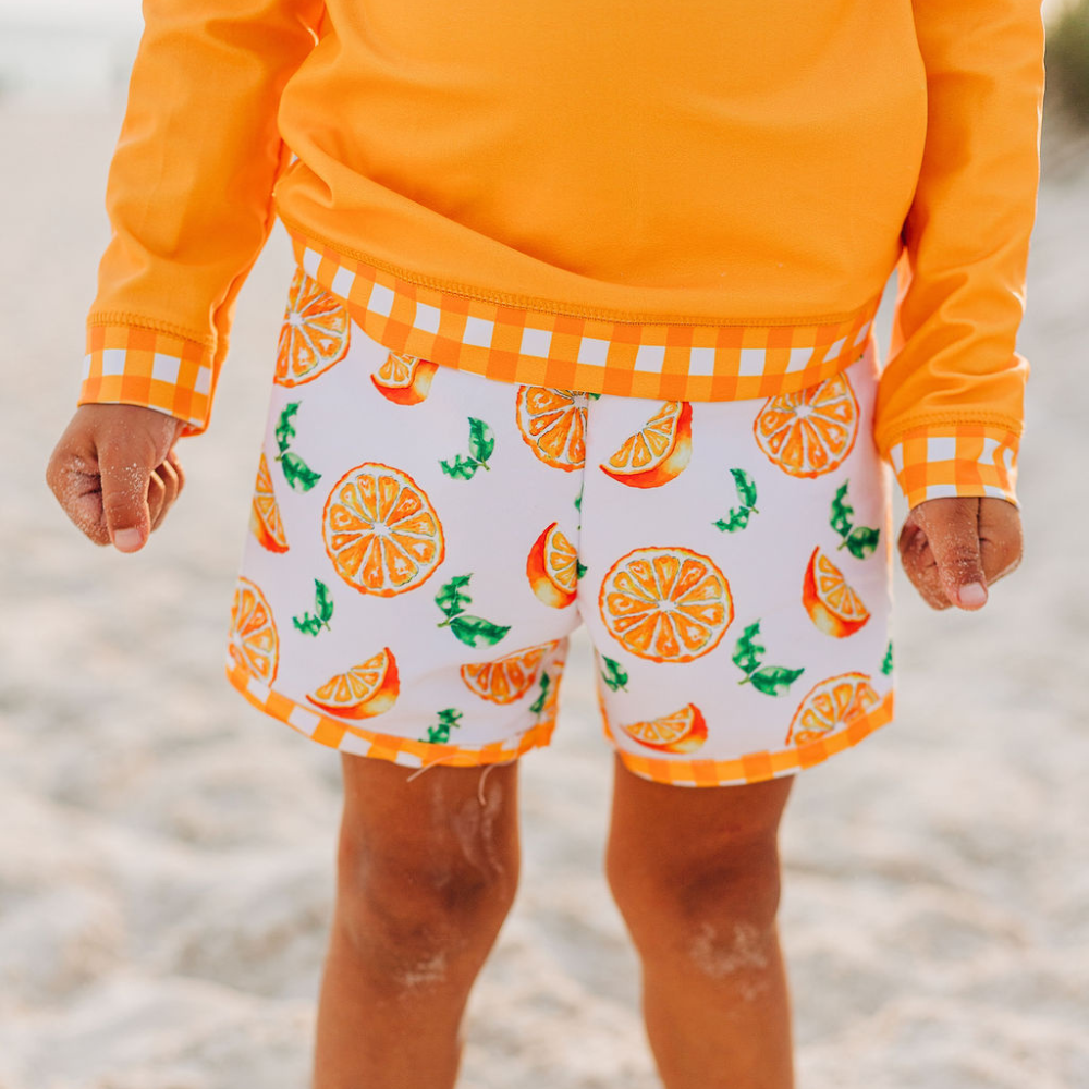 Sugar Bee Clothing - Wholesale Swim Shorts - Kids - Boys Summer Swim Shorts - Oranges10