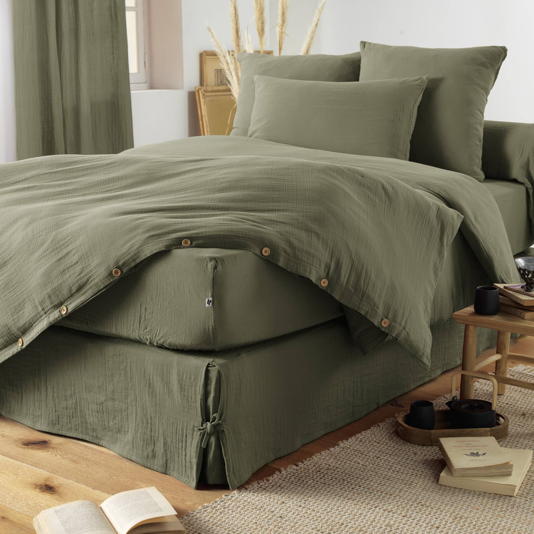 L'effet Papillon - Wholesale Duvet Cover - GAÏA Rosemary cotton gauze bed sheet 160 x 200 cm2