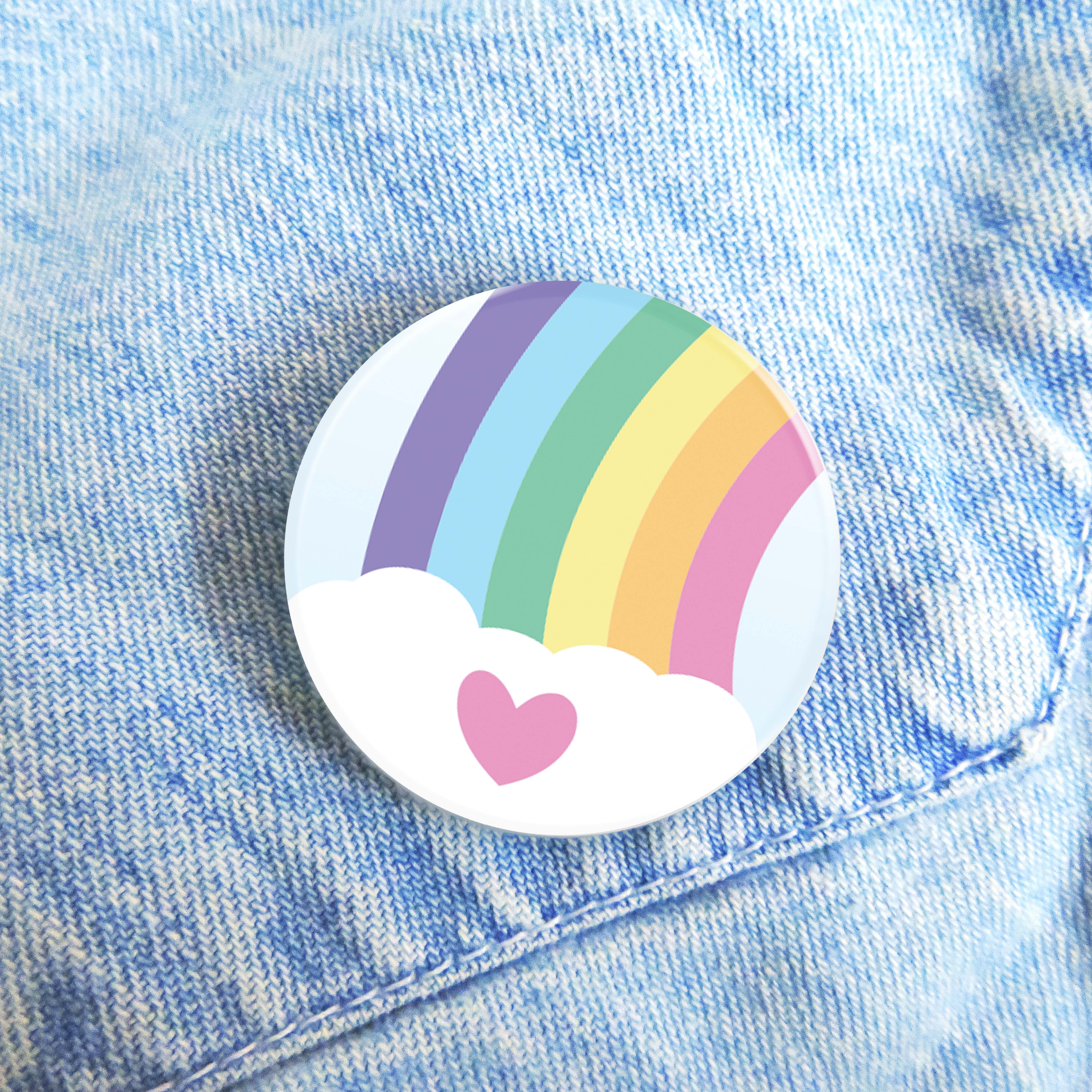 Lynsey Luu – wholesale Lapel pin/button – 38mm Rainbow Button Badge2