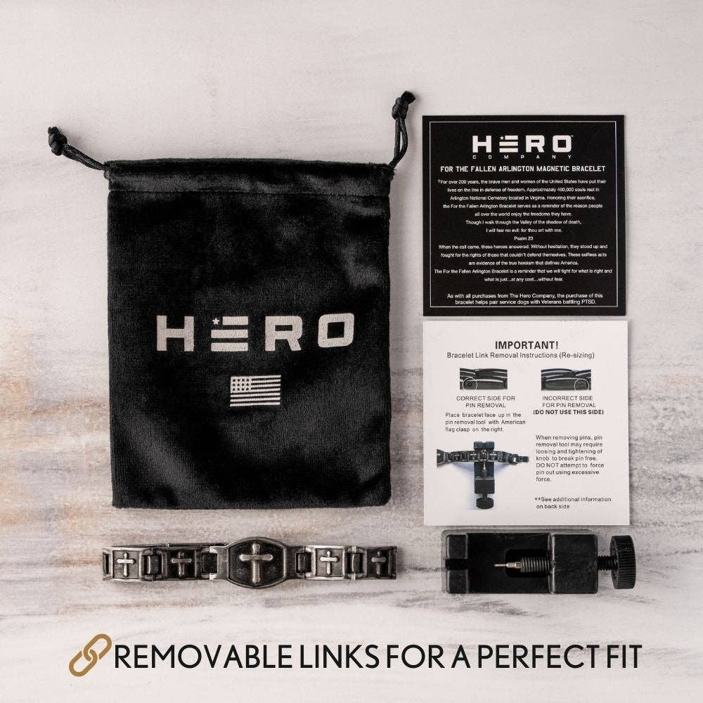 The Hero Company - Wholesale Bangle Bracelet - The Hero Company - 'For The Fallen' Arlington Magnetic Bracelet: Helps Pair Veterans With A Service Dog Or Shelter Dog - Faire7