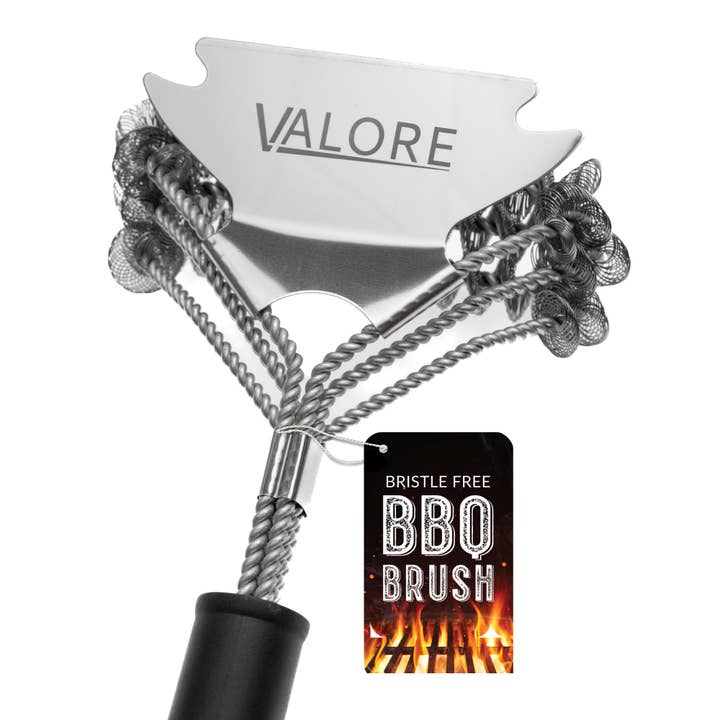 Valore Safe Bristle Free BBQ Grill Brush & Scraper Combo for wholesale by Valore