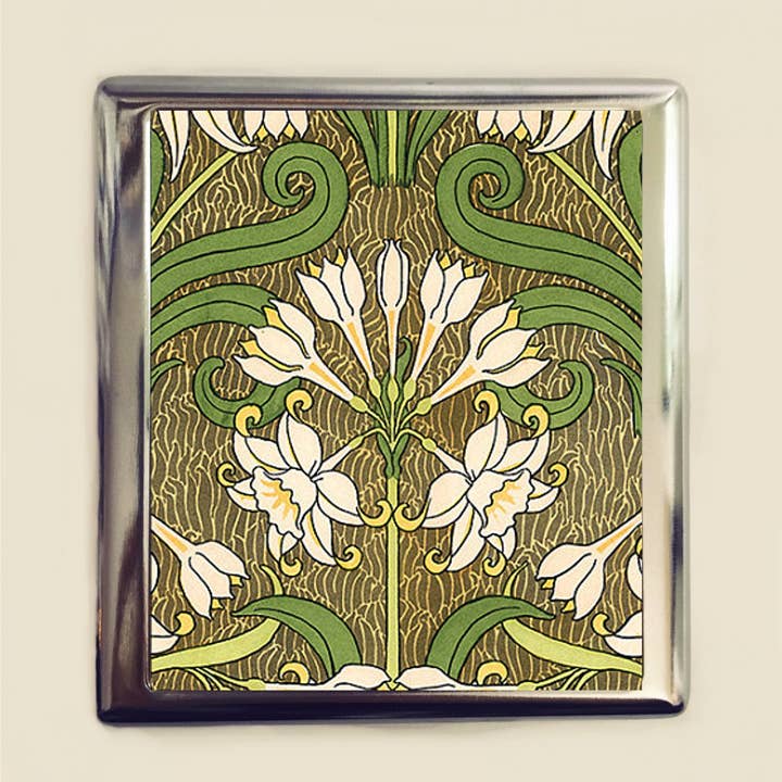 Art Nouveau Flower Business Card ID Holder Floral Flowers D for wholesale by FringePop