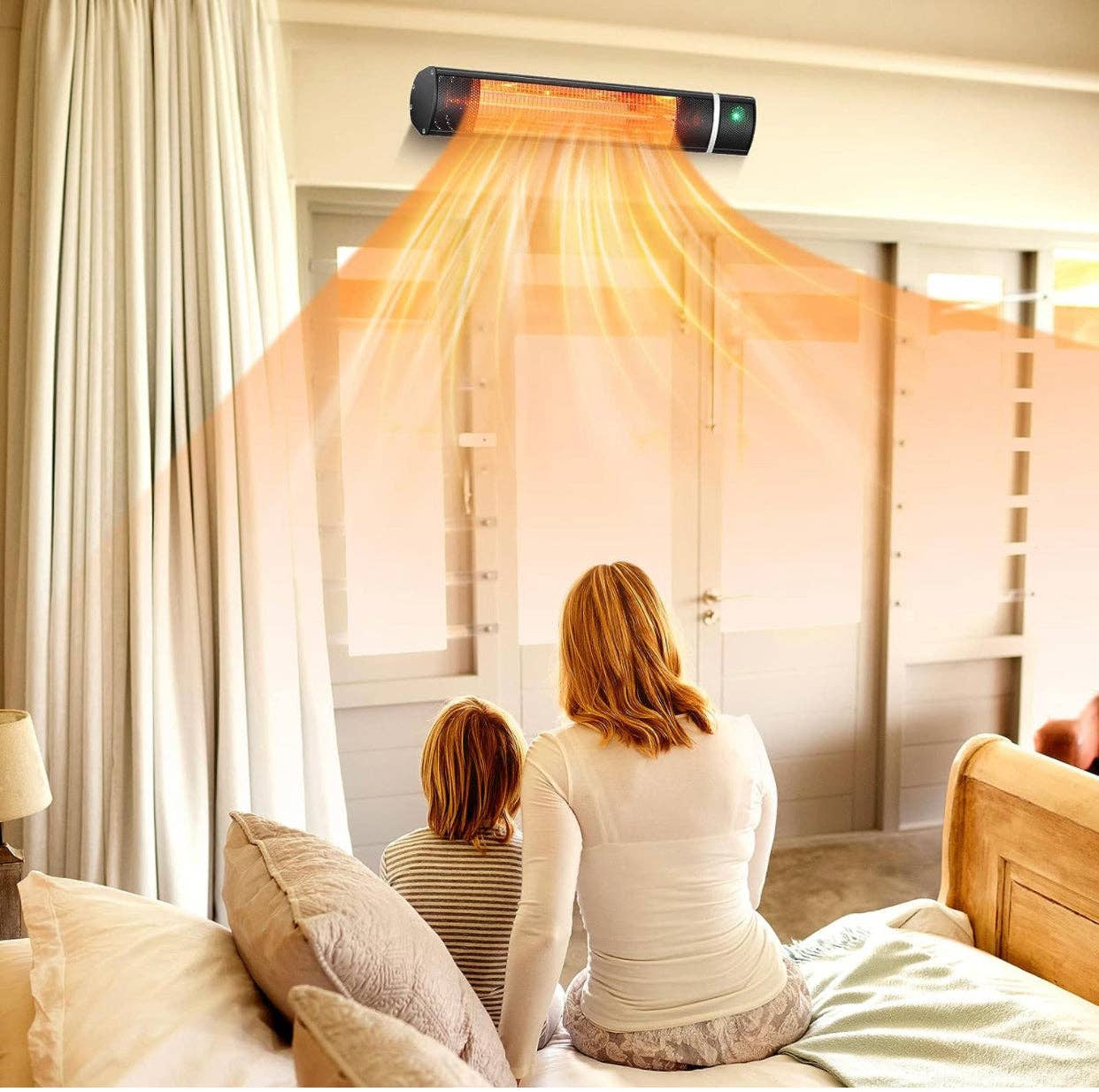 OutdoorSolarOutlet – wholesale Bench – Electric Patio Heater, 1500W Outdoor Heater with 3 Power Settings, Infrared Heater with Remote Control, Overheat Protection, Wall Mounted Space Heater, In/Outdoor6