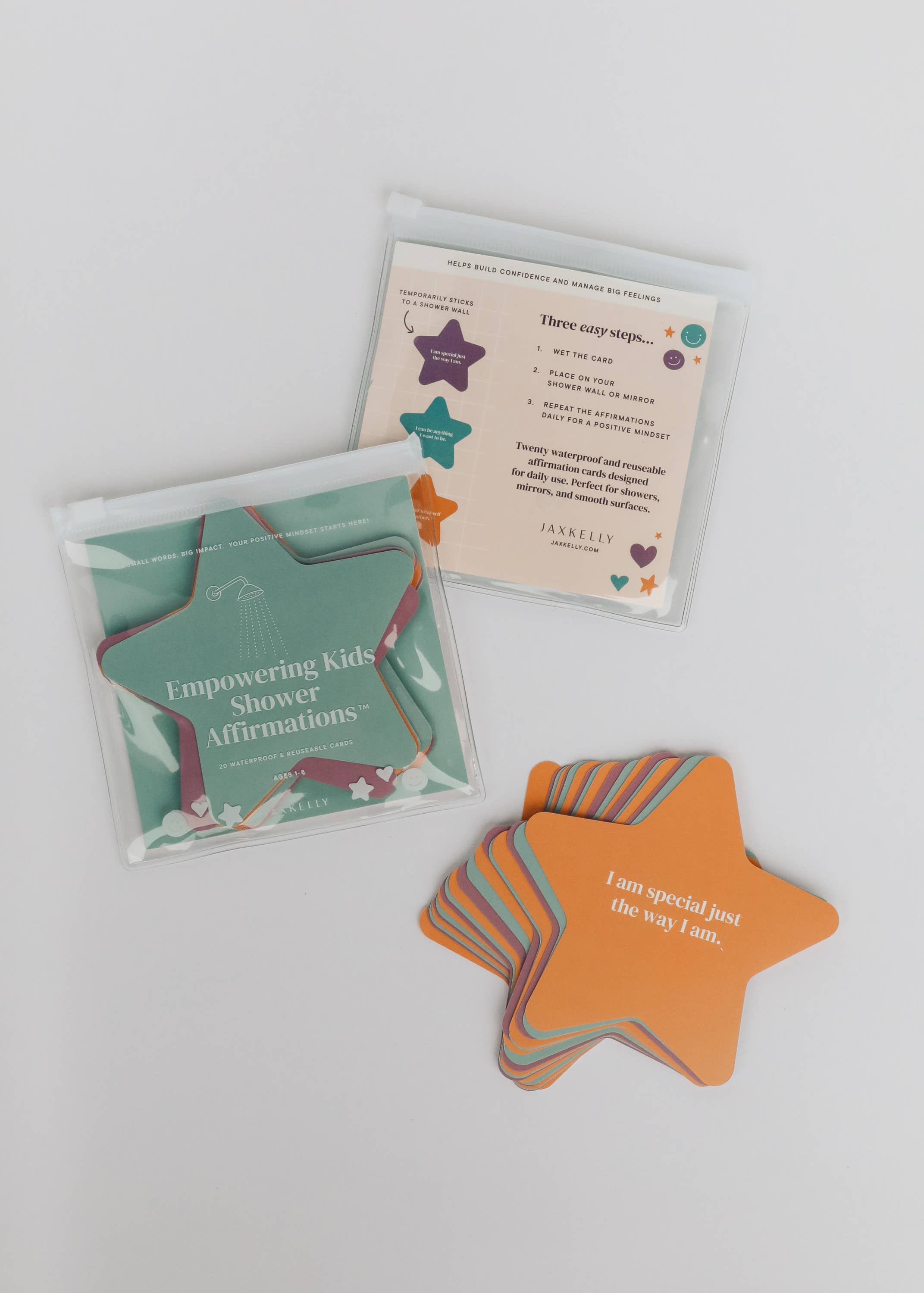 JaxKelly - Vente Assortiments de papeterie/cartes - Cartes d'affirmation™ pour la douche - Enfants1