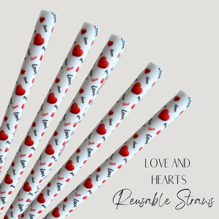 Love and Hearts Straw (24oz) for wholesale by OMG Cups!