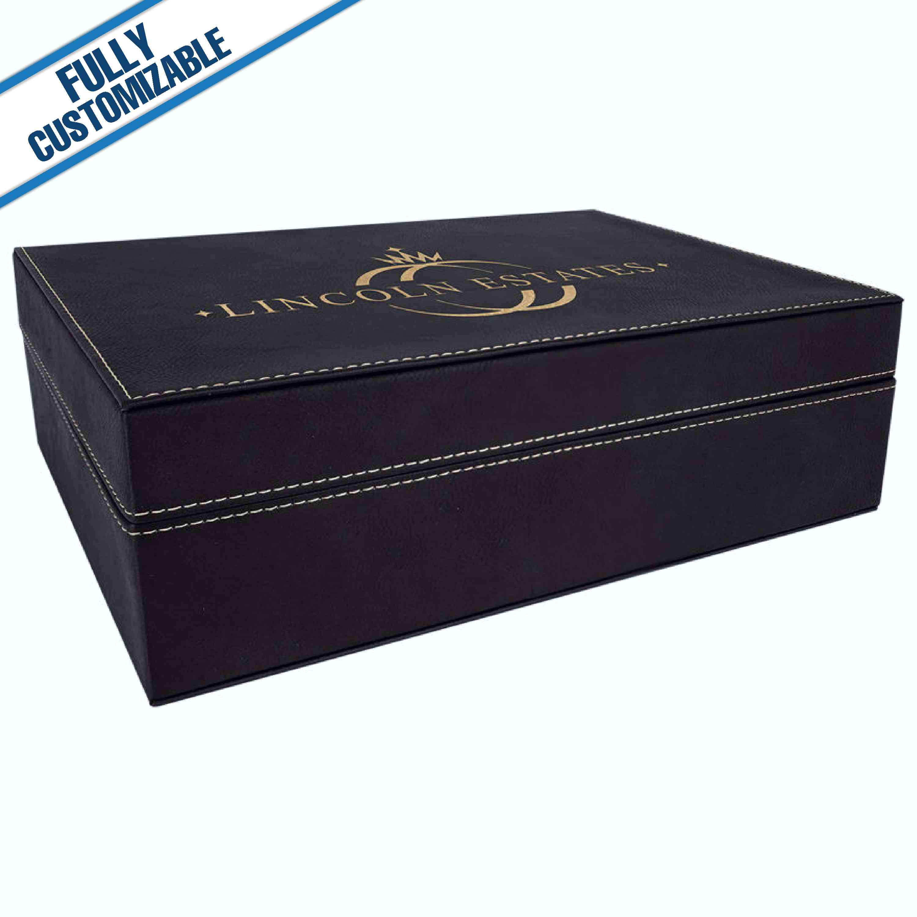 GiftWorksPlus - Wholesale Gift Box - Engraved Leatherette Rectangle Gift Box - Fully Customizable2