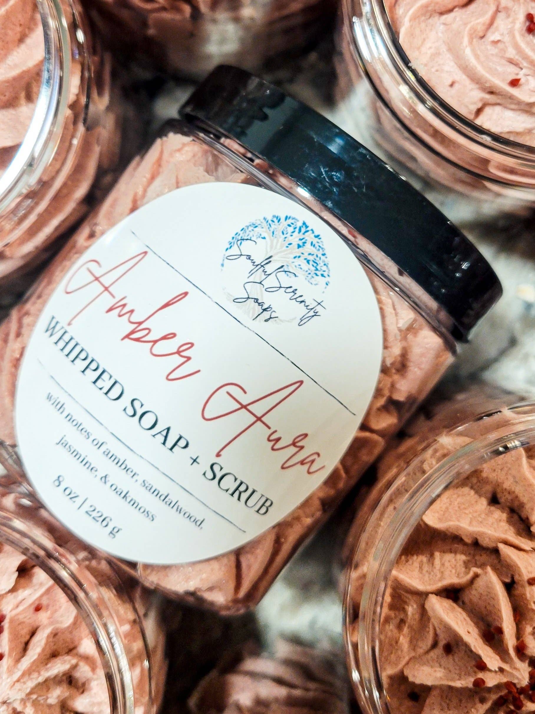 Soulful Serenity Soaps - Wholesale Whipped Soap - Amber Aura Whipped Soap + Scrub5