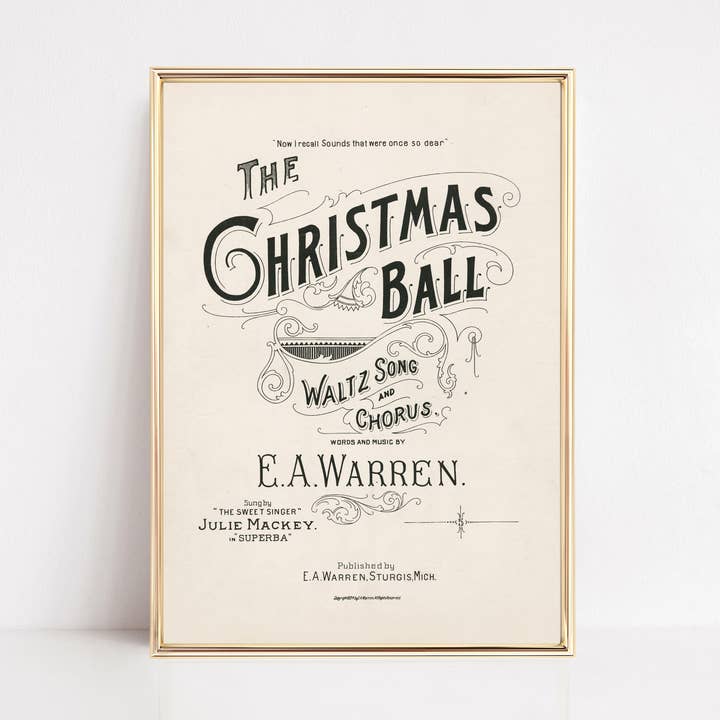 Vintage Christmas Wall Art Print | Christmas Ball for wholesale by KIKIANDNIM