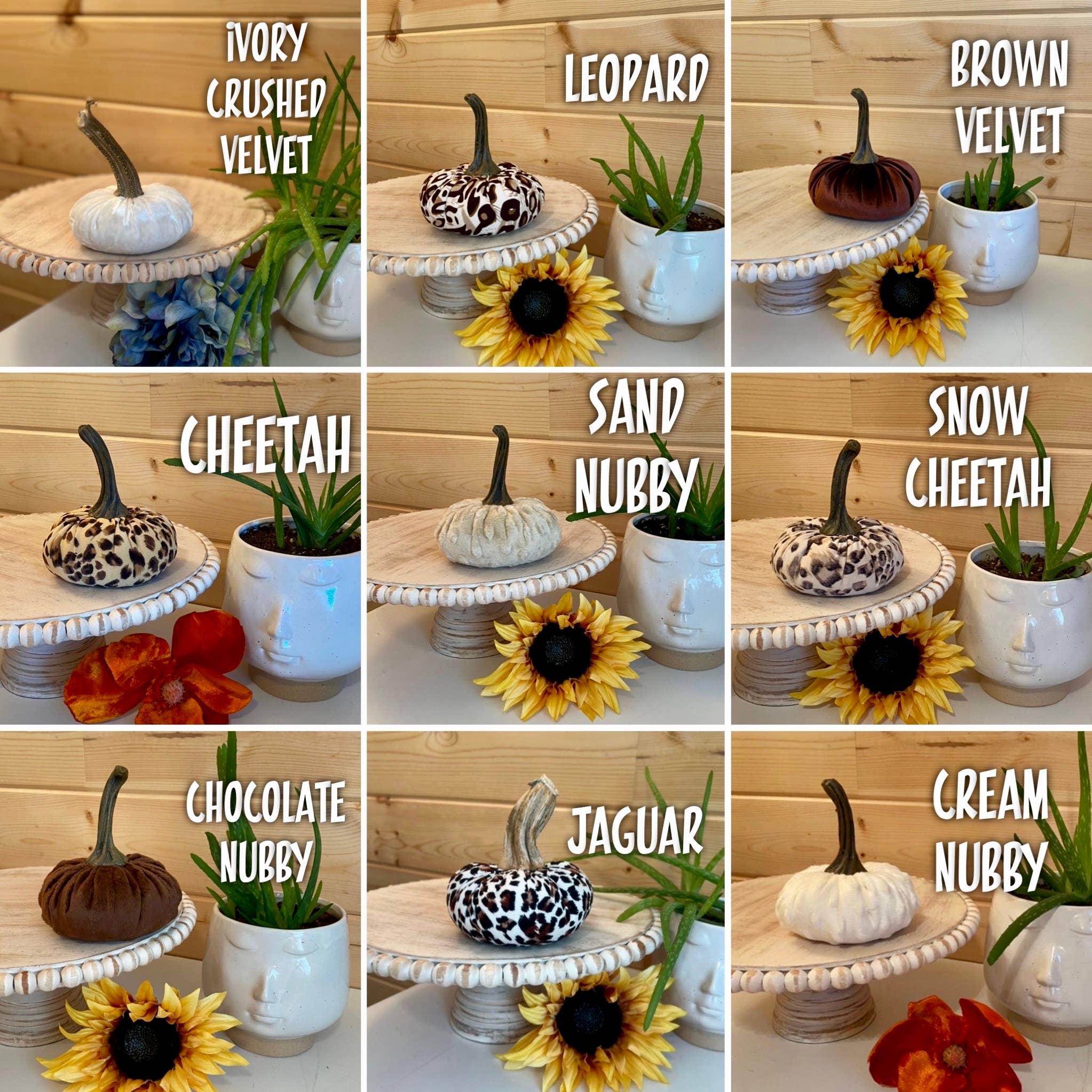 Leanne Bruce Co. - Wholesale Decorative tabletop object - Fabric Pumpkins SMALL Fall to Summer Home Decor Centerpiece 11