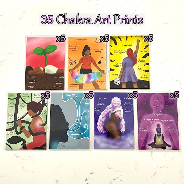The Chakra Series Art Print Starter Pack - 35 Prints for wholesale by Morgan Cerese Art
