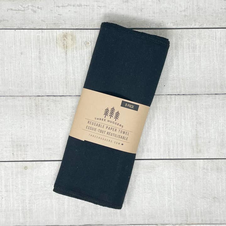 Reusable Paper Towels - Black for wholesale by Three Huggers