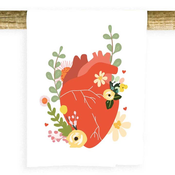 Potluck Press - Wholesale Tea Towel - Anatomical Heart Towel