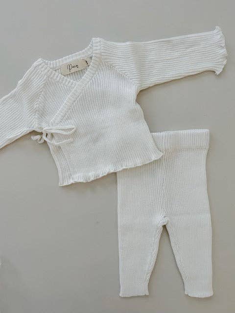 Petite + Co - Wholesale Clothing set – Baby - RIBBED KIMONO SET | MILK4