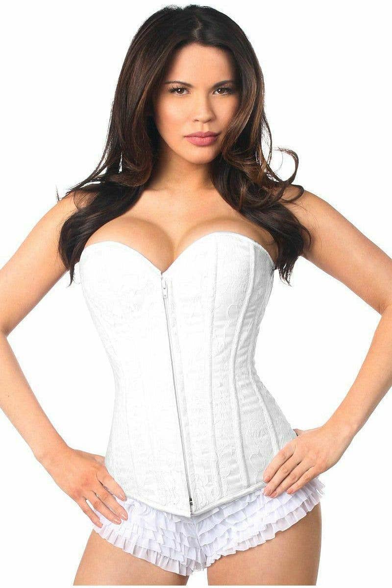 Wholesale Lavish White Lace Overbust Corset w/Zipper for your