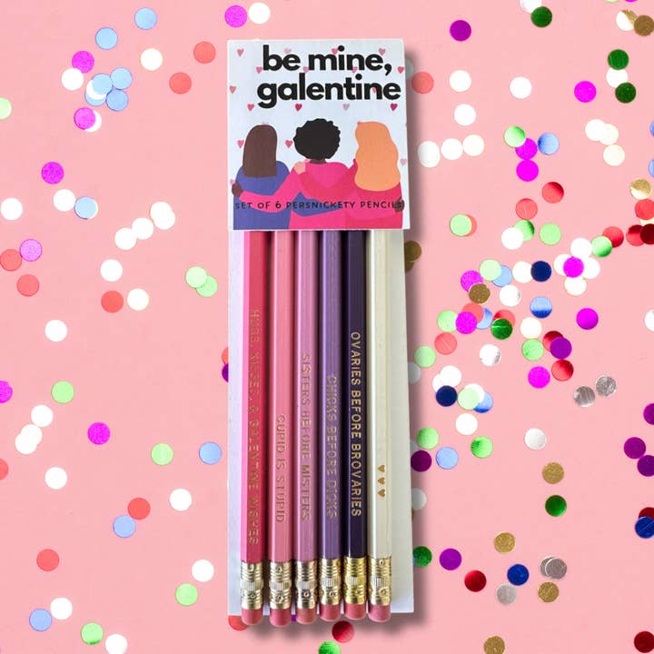 Galentine Pencil Set | Galentine's Day for wholesale by Persnickety Pencil Co.